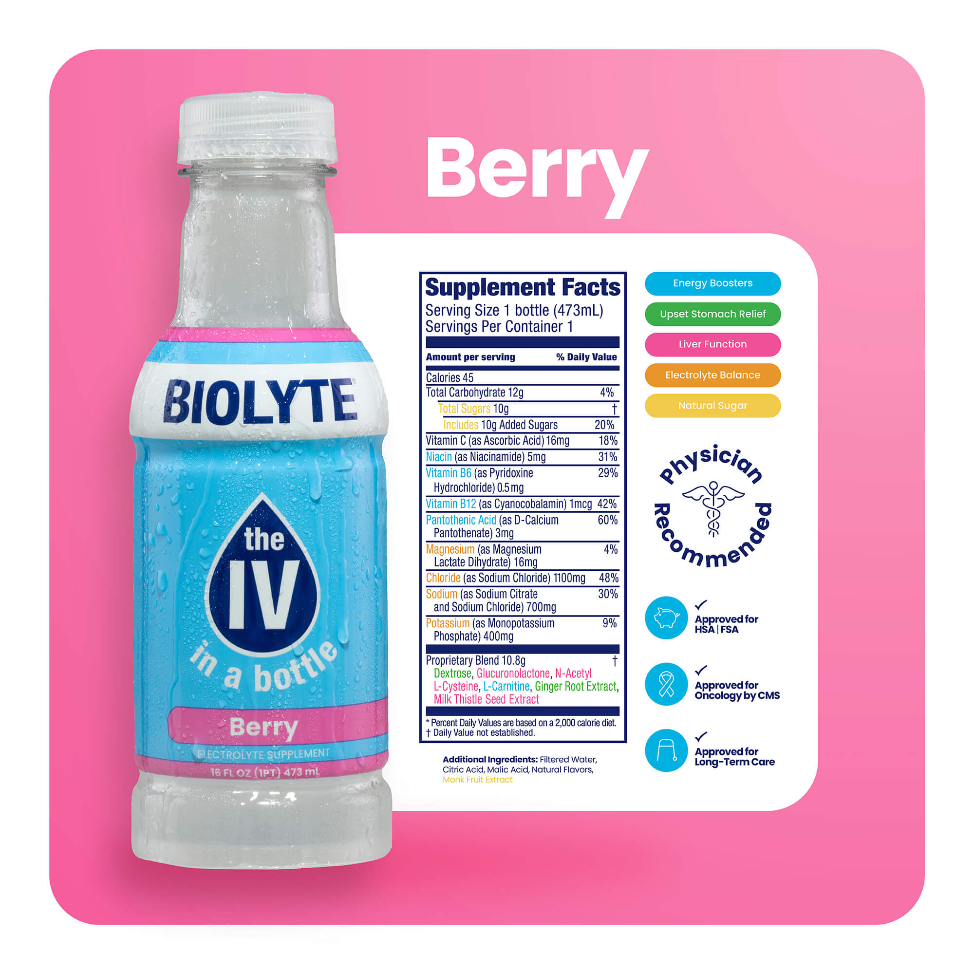 BIOLYTE Hydration Drink - Berry 12-Pack