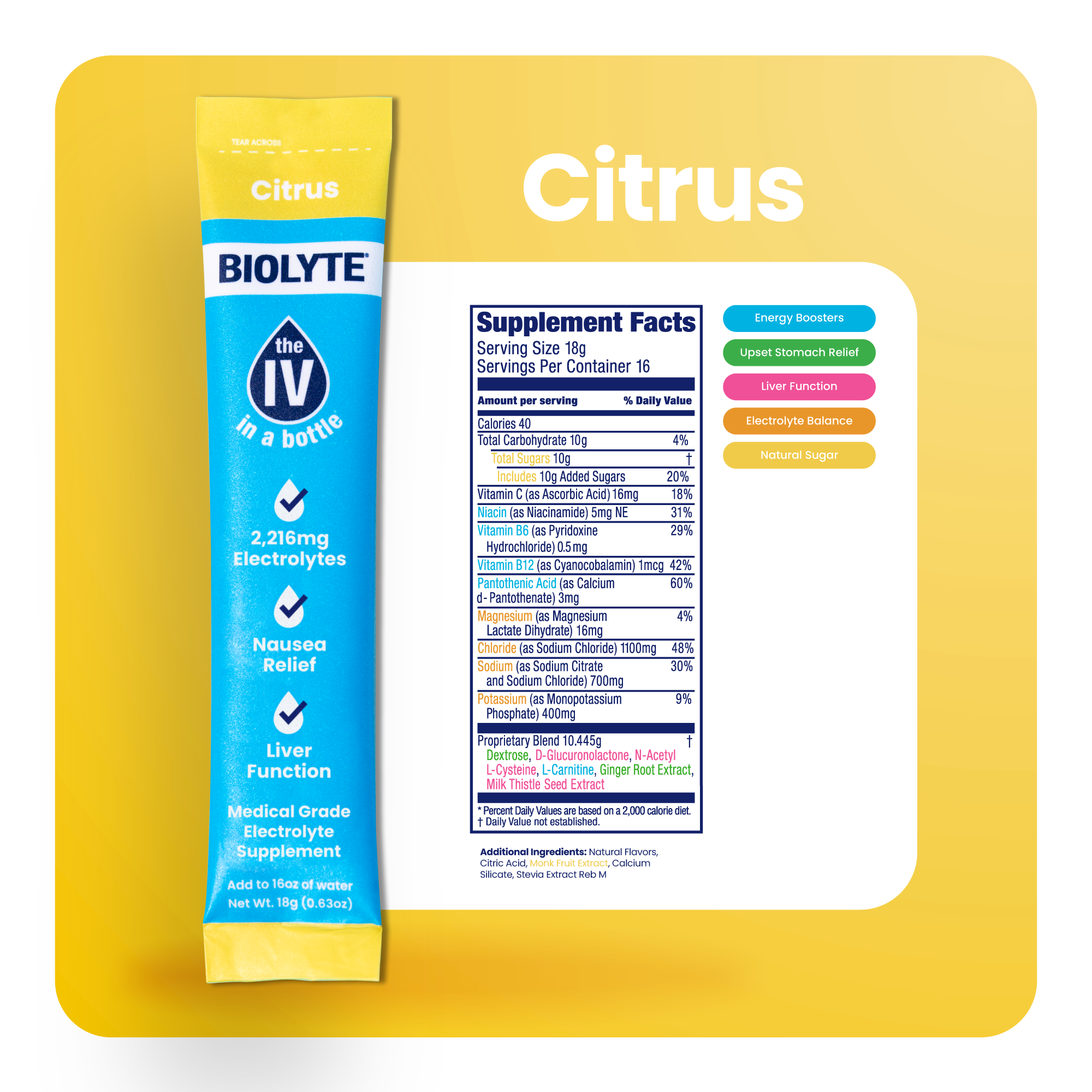 Citrus - 16 stick packs BIOLYTE® On The Go!